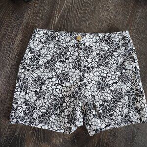 Anne Klein - Black & White Floral Cotton Shorts